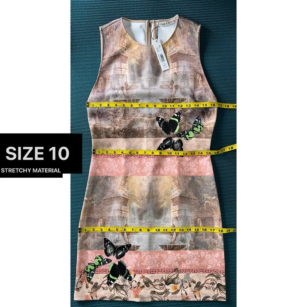 Alice + Olivia Wynell Fitted Versailles Pink Multi A-Line Mini Dress